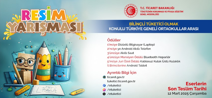 BİLİNÇLİ TÜKETİCİ OLMAK KONULU ORTAOKULLAR ARASI RESİM YARIŞMASI